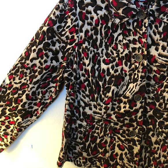 Charter Club Jackets & Blazers - Charter Club Women's Plus Leopard Thin Cord Jacket